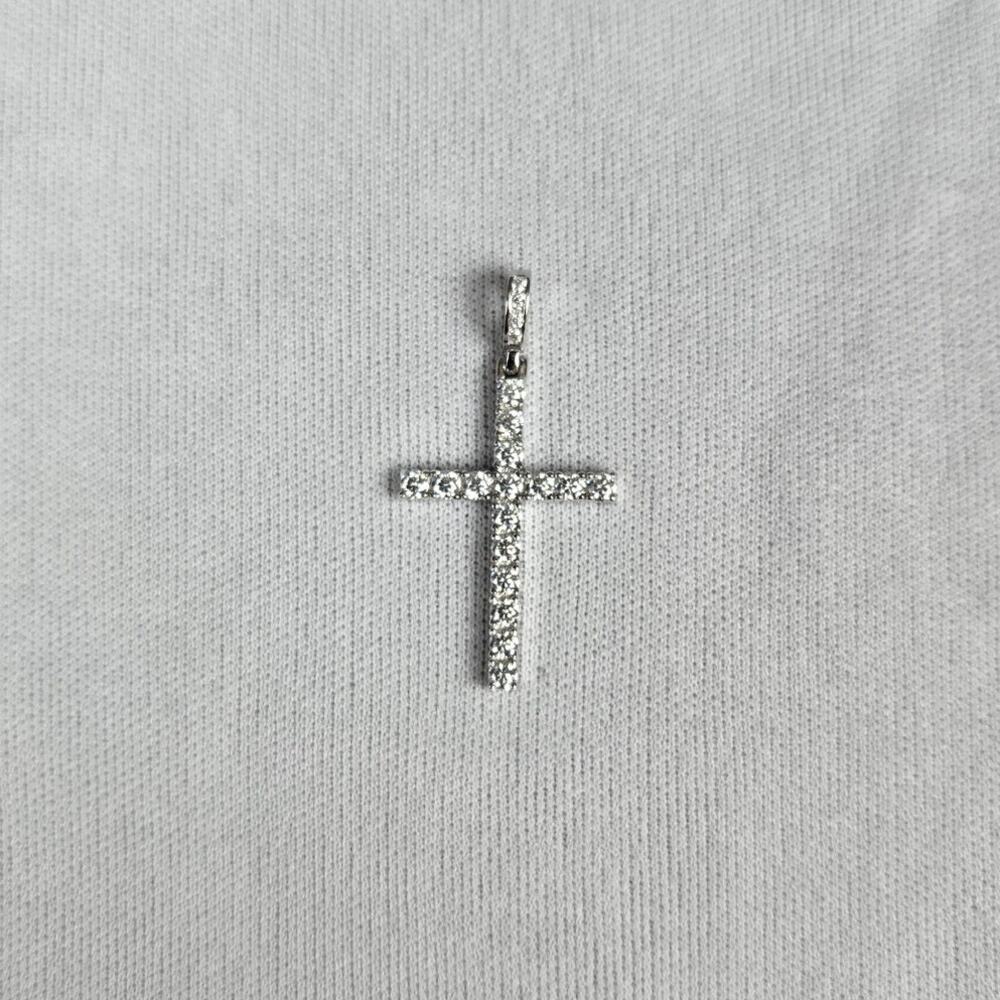 Silver Cross Pendant 925 Moissanite - Picture 4 of 10